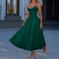 Women's A-Line Evening Dress with Adjustable Spaghetti Straps