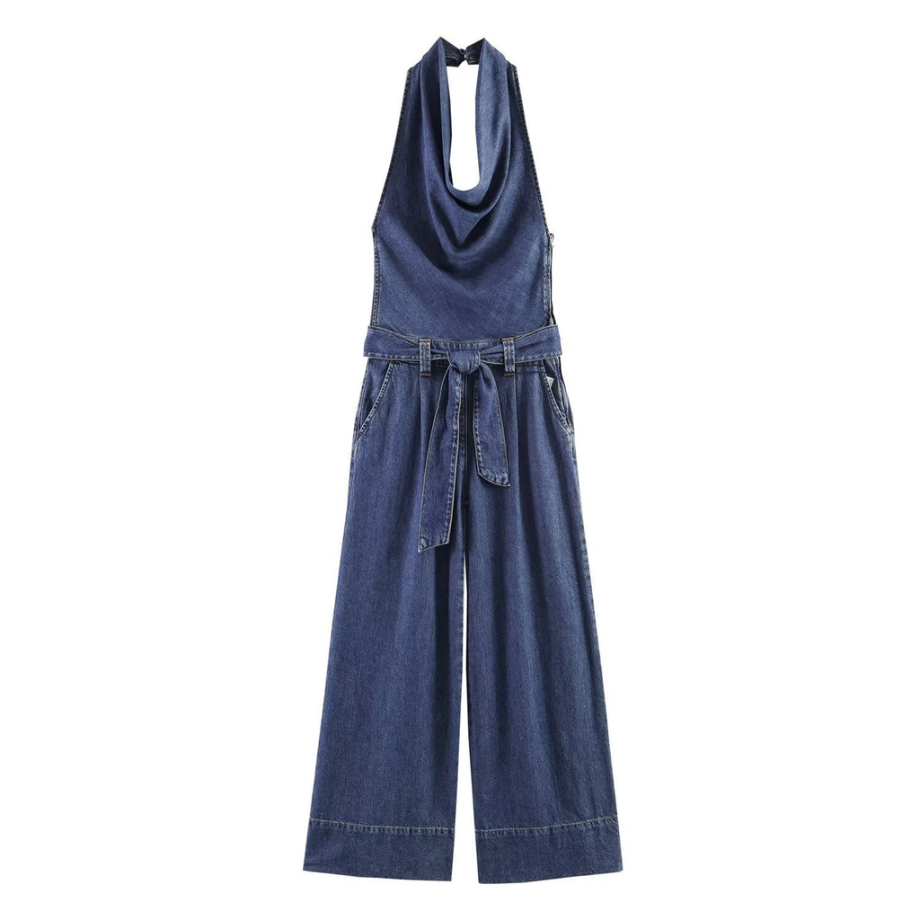 Women's Half-Neck Wide-Leg Jumpsuit
