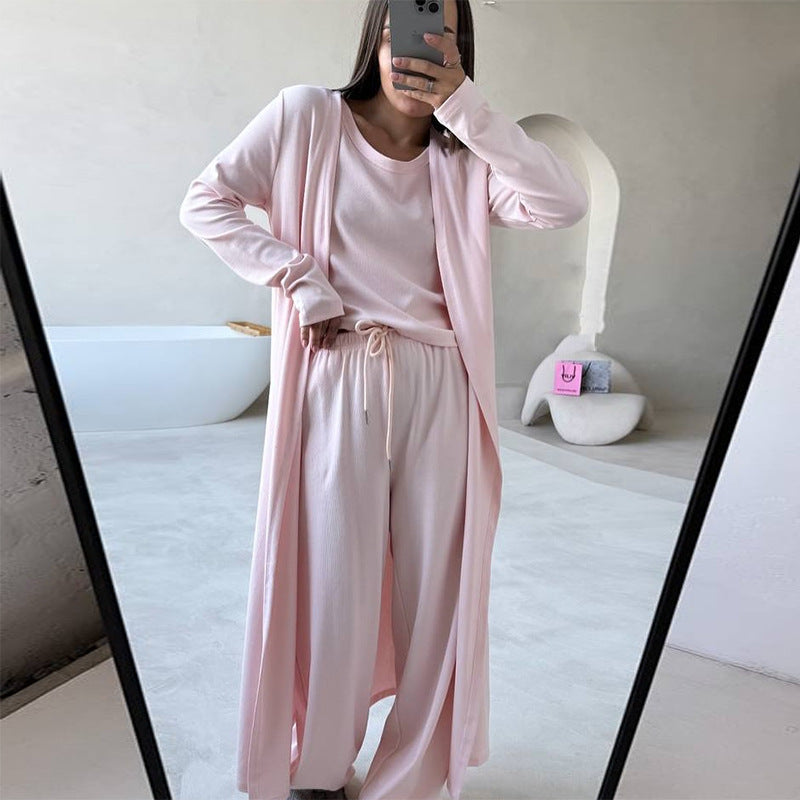 Women's Wide-Cut Loungewear Set with Cropped Top