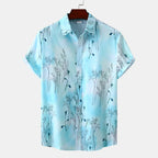 Women's Short-Sleeve Floral Watercolor Shirt