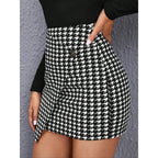 Women's Asymmetrical Button-Detail Mini Skirt