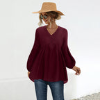 Women's Blouse Shirt with Casual Fit and Elegant Button Details