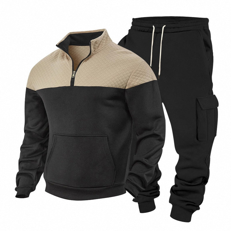Men's Leisure Training Suit with Quilted Details