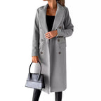 Elegant Double-Breasted Trench Coat with Pockets