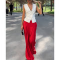 Women's Elegant Blazer and Wide-Leg Trouser Set