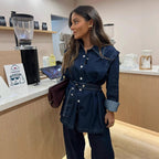 Women's Denim Shirt with Button Detail