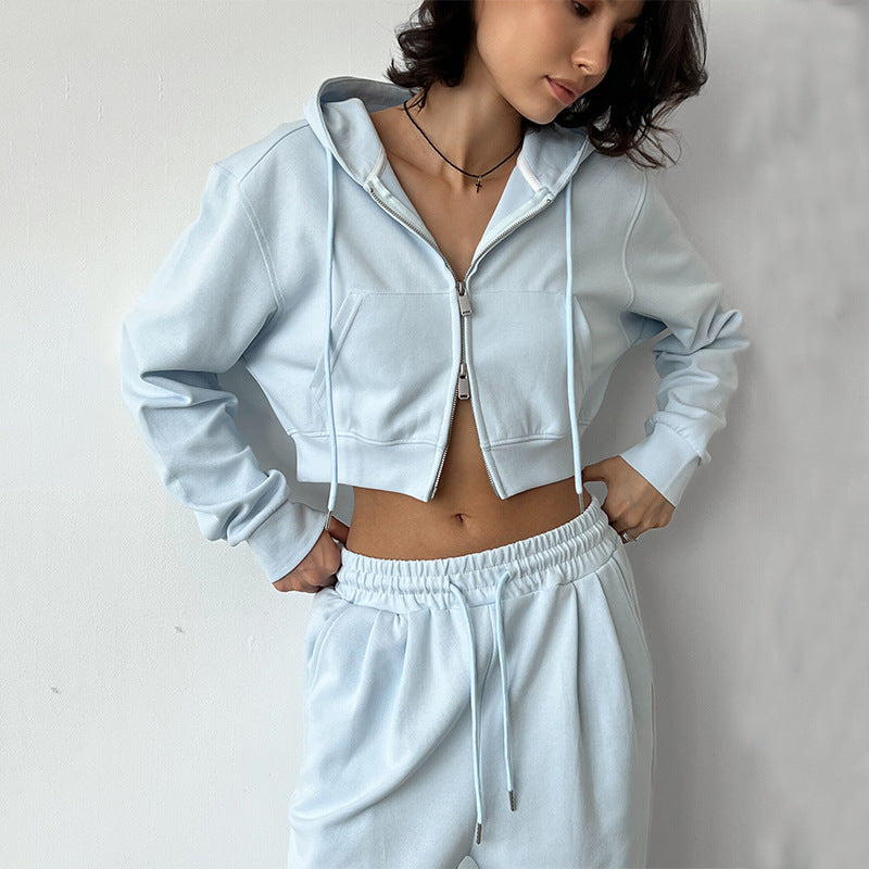 Women's Cropped Hoodie and Comfortable High-Waisted Joggers
