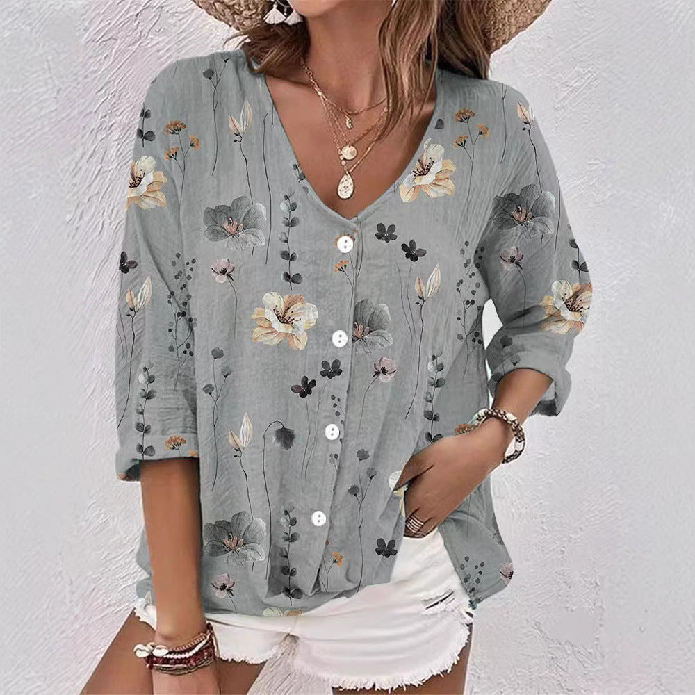 Women's Floral Print Blouse with Casual Fit
