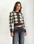 Women's Cropped Plaid Cardigan