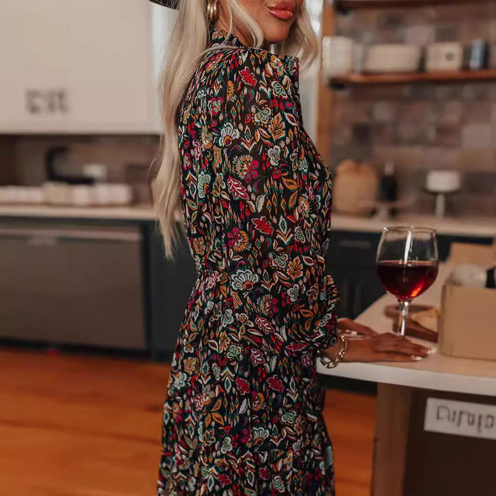 Women's Blouse Dress with Floral Design