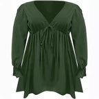 Women's Blouse with Elegant Ruffle Details and Trendy Print