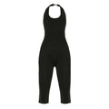 Women's Bodycon Jumpsuit with Deep Back and Clean Design