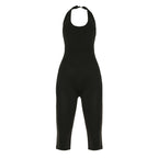 Women's Bodycon Jumpsuit with Deep Back and Clean Design