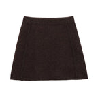 Elegant High-Waisted Knit Mini Skirt with Side Seams