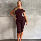 Elegant Women's Off-Shoulder Jumpsuit with Ruching