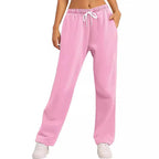 Women's Comfortable Athletic Pants with Elastic Waistband and Side Pockets
