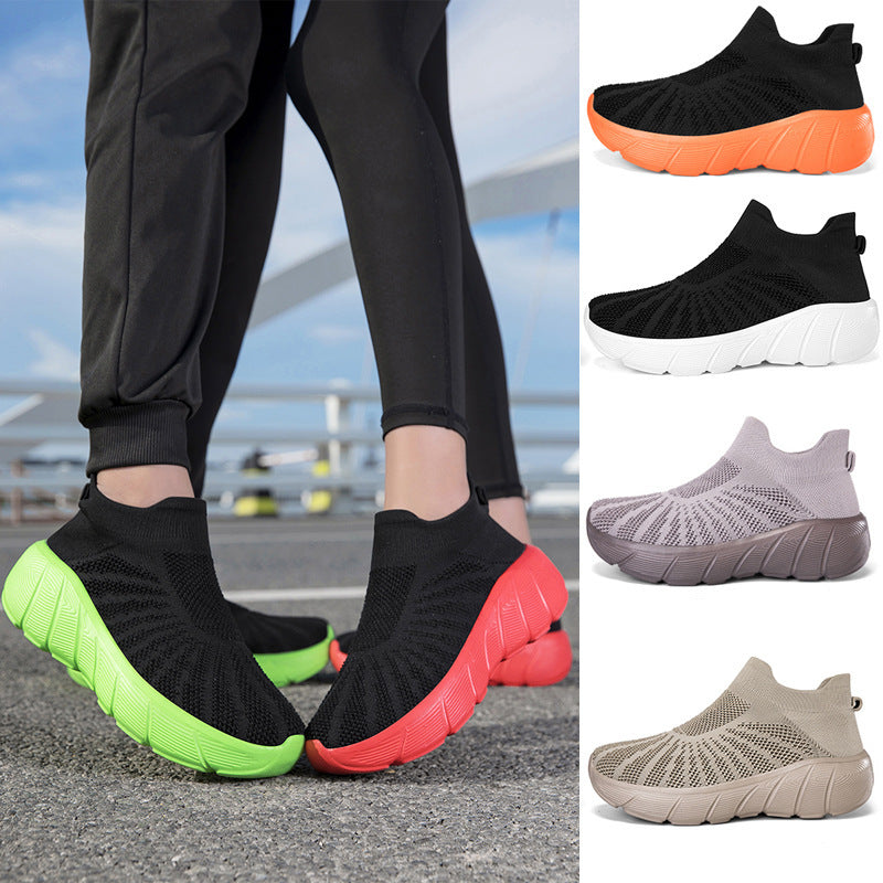 Women's Breathable Knit Sneakers with Flexible Sole