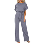 Elegant Women's Set with Flowy Blouse and Wide-Leg Trousers