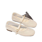 Women's Breathable Ballet Flats with Adjustable Strap