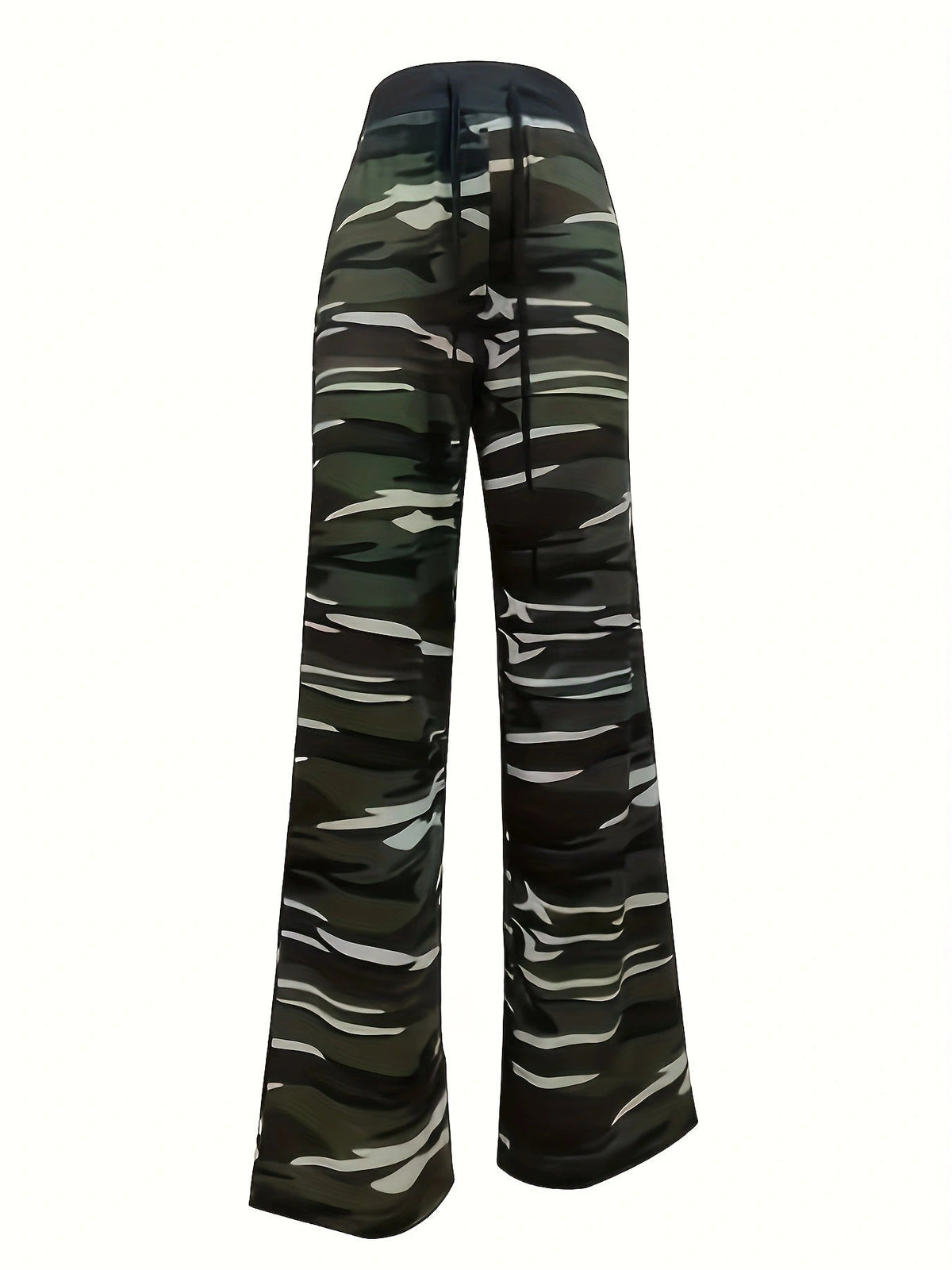 Women's Comfortable Casual Pants with Drawstring and Camouflage Print