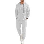 Men's Relaxed Hoodie Henley Leisure Suit