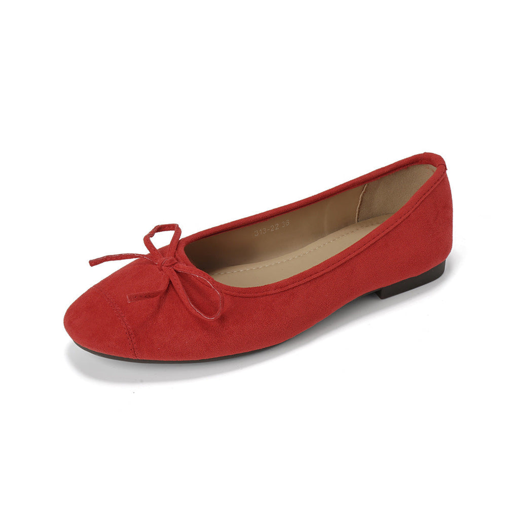 Women's Ballet Flats with Bow Accent and Soft Padding