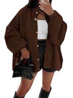 Women's Fluffy Cardigan with Dropped Shoulders