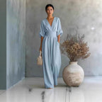 Women's Jumpsuit with Elegant V-Neck and Wide Leg