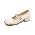 Women's Ballet Flats with Elegant Strap and Fashionable Block Heel