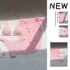 Women's Swimsuit Set with Lace Details and Wrap Skirt