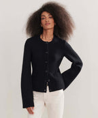 Women's Elegant Cardigan with Button Details and Practical Pockets