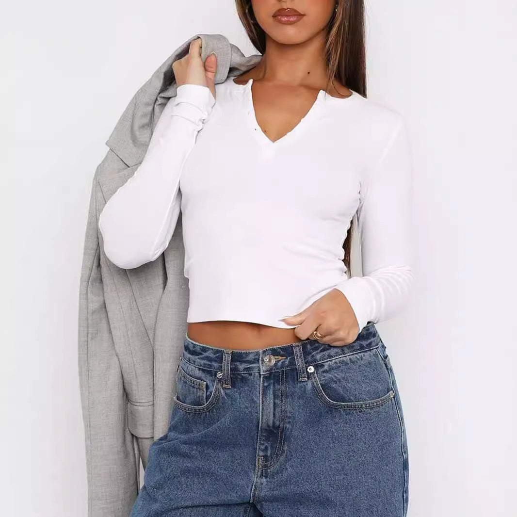 Women's Long Sleeve Button-Down Shirt, Slim Fit