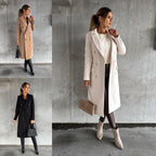 Elegant Double-Breasted Coat with Belt