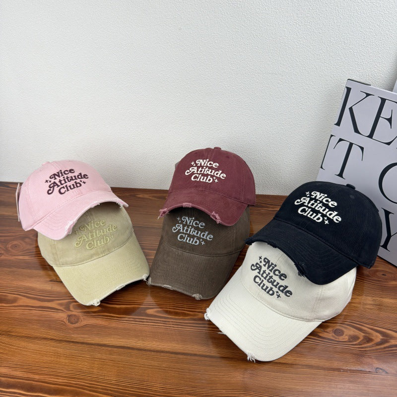 Men's Distressed Cotton Baseball Cap
