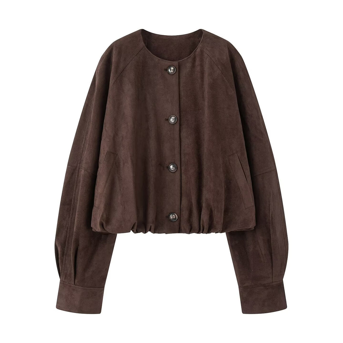Women's Elegant and Loose Faux Leather Blouse Jacket