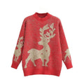 Women's Festive Sweater with 3D Reindeer Motif