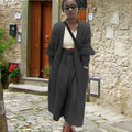 Women's Oversized Knit Coat with Casual Fit and Ribbed Design