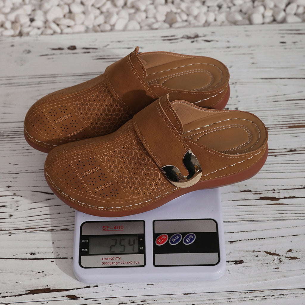 Women's Breathable Clogs with Side Buckle Detail
