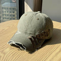 Men's Distressed Cotton Baseball Cap