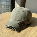 Men's Distressed Cotton Baseball Cap