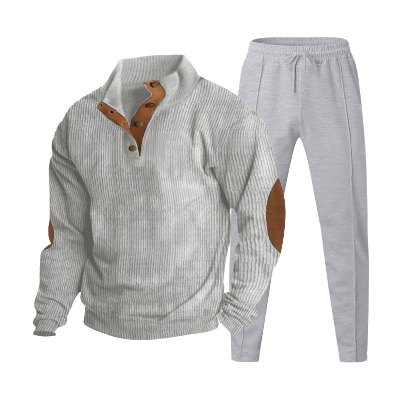 Men's Ribbed Henley Leisure Suit