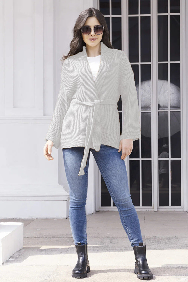 Elegant Knit Cardigan with Belt