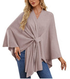 Women's Elegant Wrap Sweater with Asymmetrical Cut