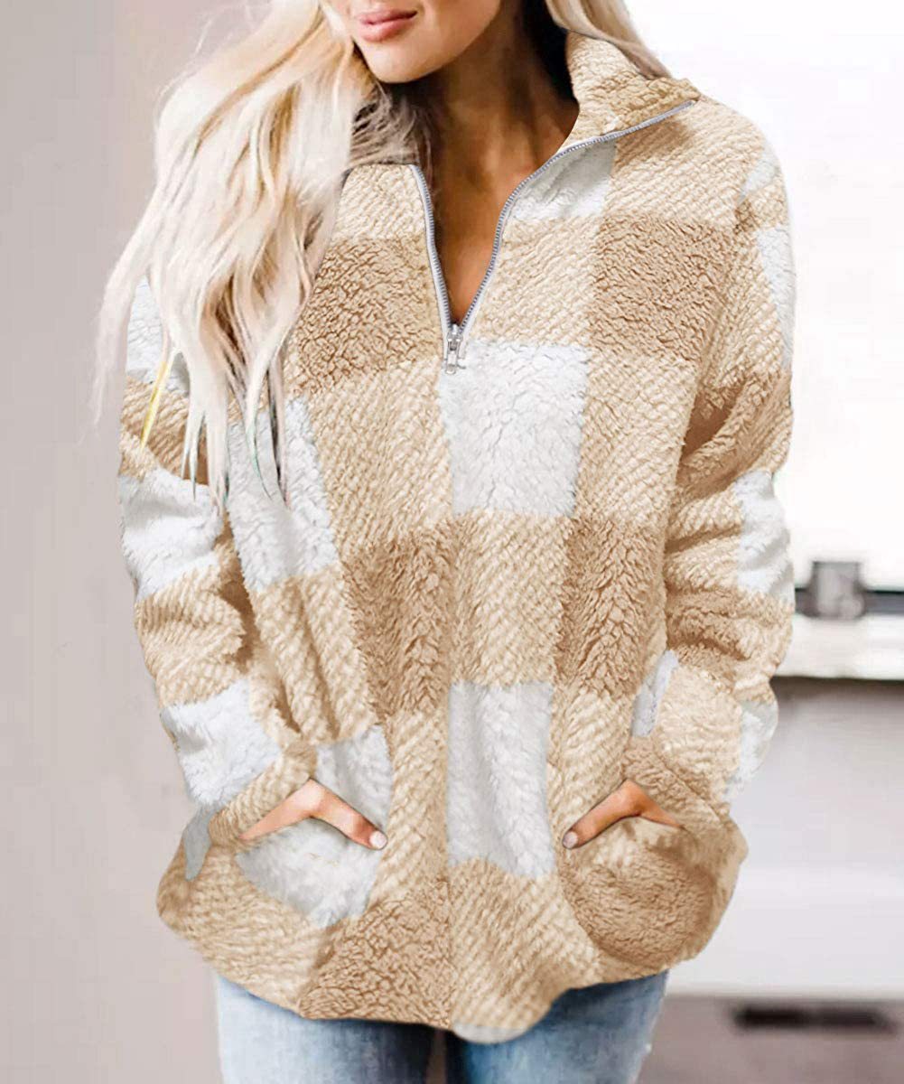 Women's Cozy Fleece Pullover with High Collar