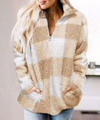 Women's Cozy Fleece Pullover with High Collar