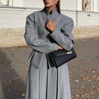 Women's Elegant and Modern Suit Set with Tailored Blazer and Flared Skirt