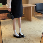 Women's Ballet Flats with Decorative Strap and Pearl Appliqué