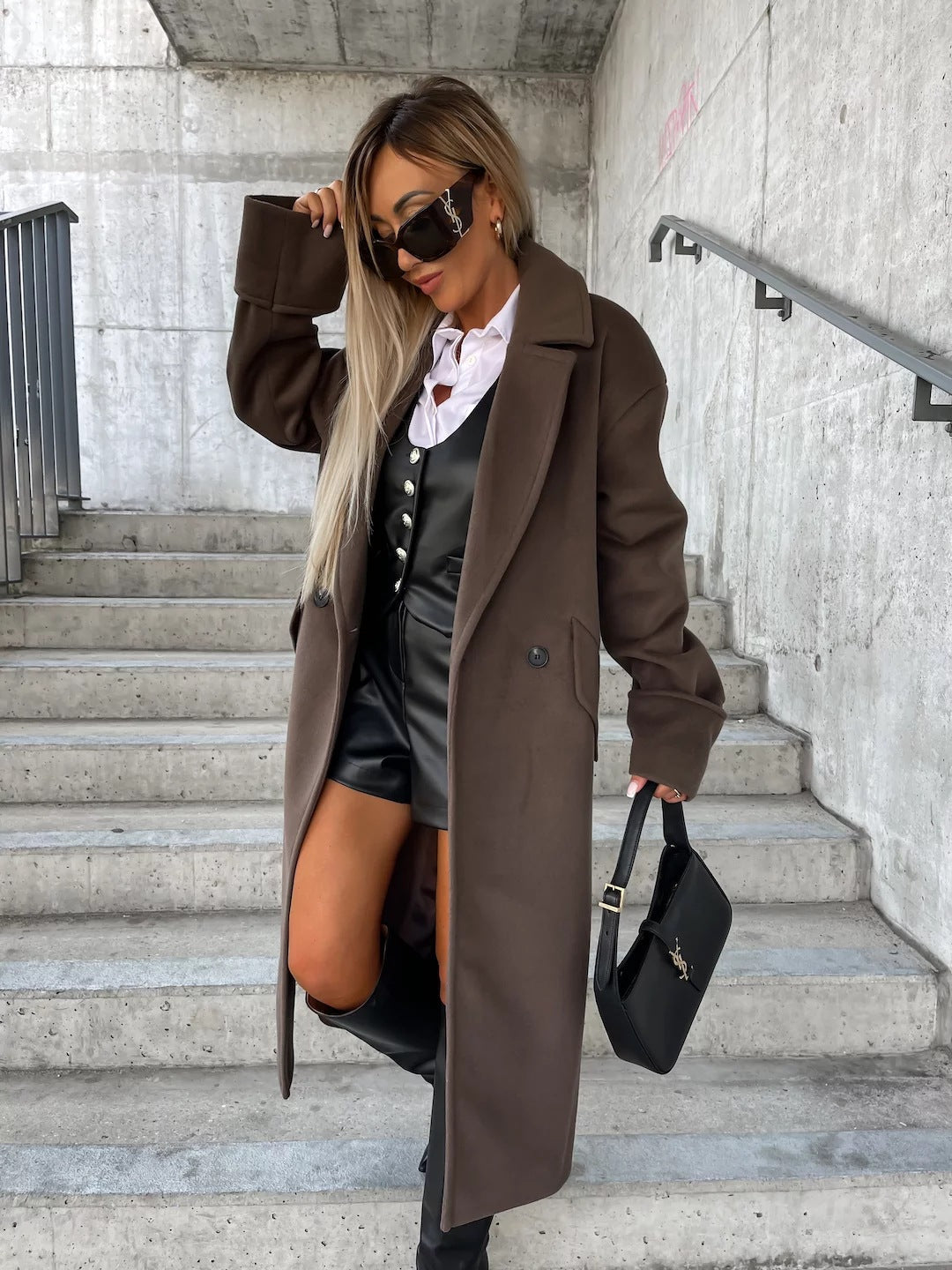 Women's Elegant Oversized Wool Coat
