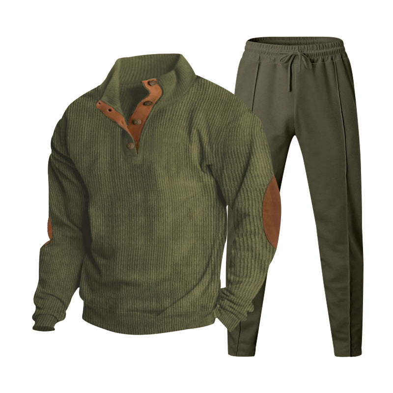 Men's Ribbed Henley Leisure Suit