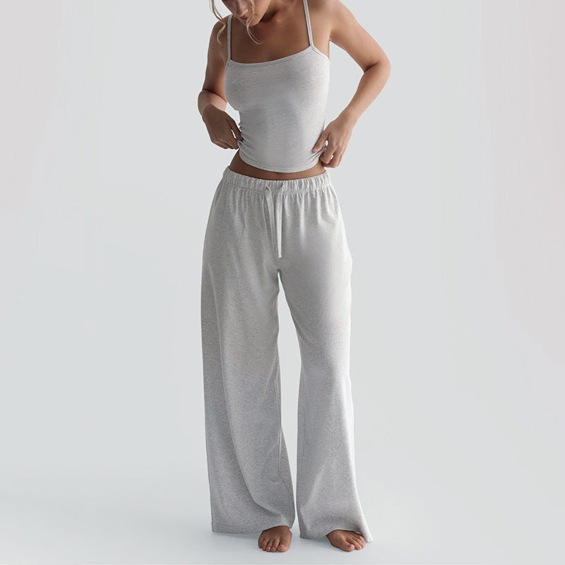 Women's Cozy and Stylish Wide-Leg Lounge Set with Tank Top